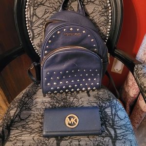 Michael Kors backpack and matching wallet